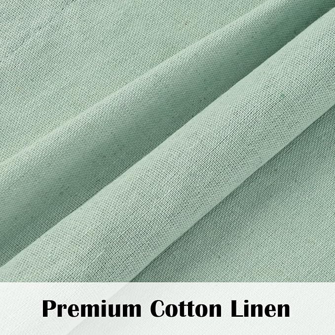 FRAMICS Boho Kitchen Curtains 24 Inch Length, Farmhouse Cotton Linen Tier - Image 4