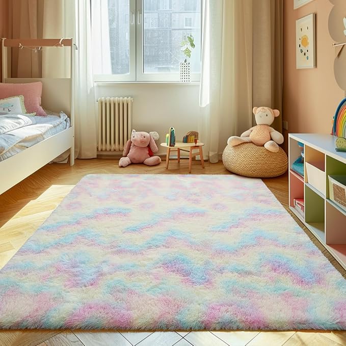 8x10 Fluffy Area Rugs for Living Room, Shag Area Rug for Bedroom, Soft Fuzzy by yulidayang