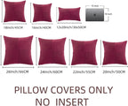 Fancy Homi 2 Packs Burgundy Euro Decorative Throw Pillow Covers 28x28 Inch - Image 6