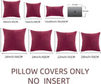 Fancy Homi 2 Packs Burgundy Red Decorative Throw Pillow Covers 20x20 Inch - Image 6