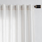 MYSKY HOME Natural Linen Living Room Curtains, Semi Sheers Light Filtering Back - Image 7