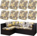 8Pcs Stretch Patio Cushion Covers Outdoor Cushion Cover, Jacquard Stretch by dreahoteztil