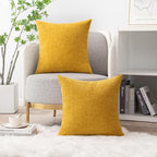 MIULEE Pack of 2 Mustard Yellow Throw Pillow Covers 18x18 Inch Soft Spring - Image 5