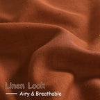 Nanspring Rust Linen Curtains 63 Inch Length - Image 4