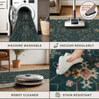 Dark Green Oushak 3x4 Large Entryway Rug - Image 4
