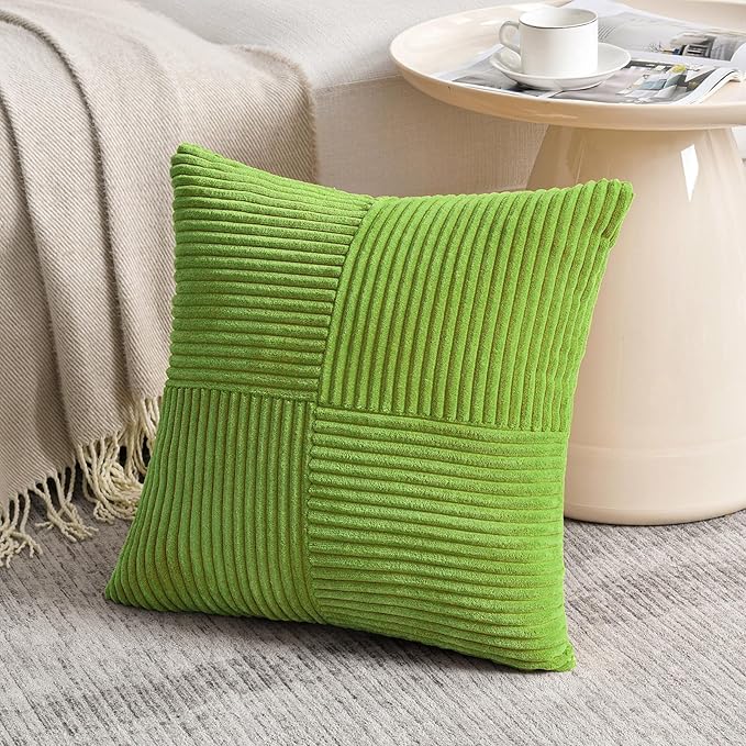Fancy Homi Set of 2 Lime Green Euro Decorative Throw Pillow Covers 28x28 Inch - Image 2