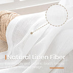 BGment White Linen Semi Sheer Curtains 36 Inch Length - Image 3