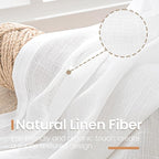BGment White Linen Semi Sheer Curtains - Image 3
