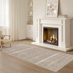 Nakagishi Area Rug Living Room Rugs: 3X8 Machine Washable Boho Large Neutral - Image 8