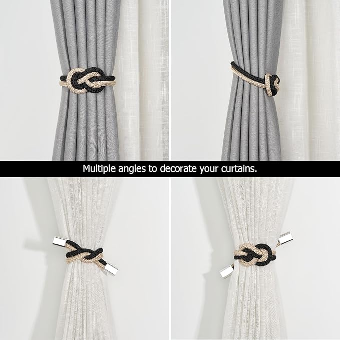 NICEEC 4 Pack Mini Magnetic Curtain Tiebacks Nordic Simple Style Drape Tie - Image 5