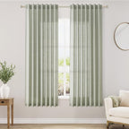 Nanspring Sage Green Linen Curtains 63 Inches Length 2 Panels Set by Nanspring
