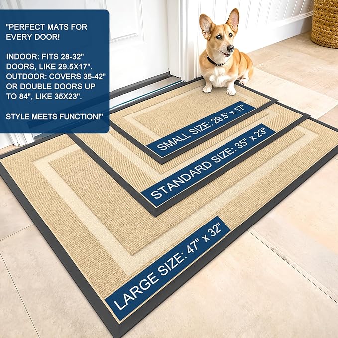 OLANLY Front Door Mat Indoor Outdoor Entrance, Waterproof All-Season, - Image 2