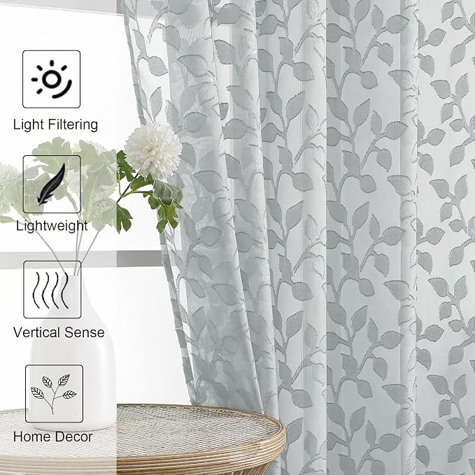 Chyhomenyc Light Grey Sheer Valances - Image 3