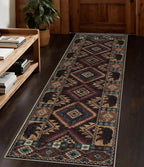 Hallway Runner Rug 2x6 Indoor Door Mat -Western Rug Bear Rustic Cabin Non-Slip by YIHOUSE