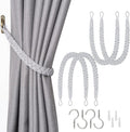 NICEEC 4 Pack Natural Cotton Rope Curtain Tiebacks Elegant Boho Style by NICEEC
