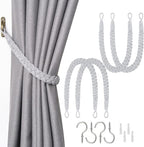 NICEEC 4 Pack Natural Cotton Rope Curtain Tiebacks Elegant Boho Style by NICEEC