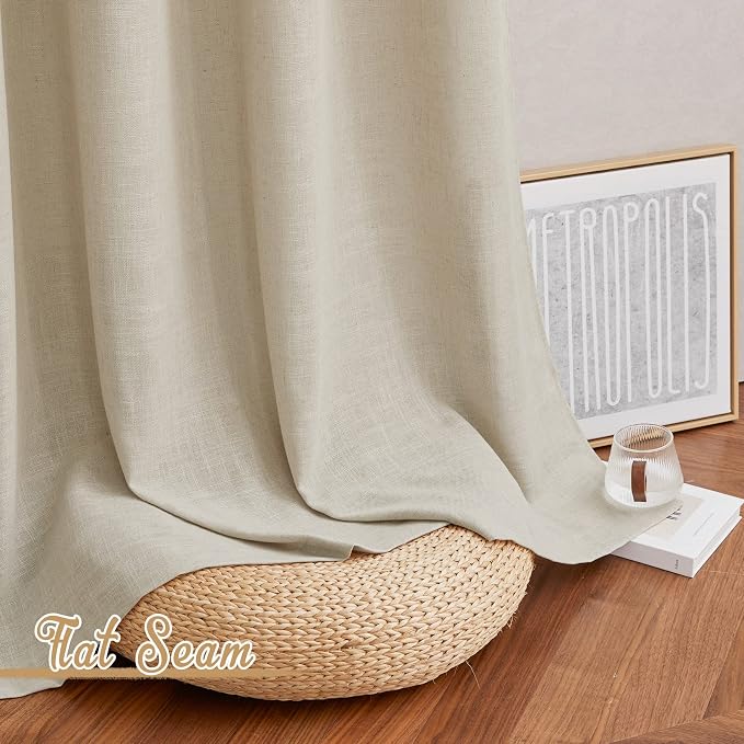 NICETOWN Linen Curtains Taupe 63 inch Long - Image 7