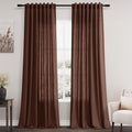 Nanspring Rustic Brown Linen Curtains Semi Sheer 96 Inches Long 2 Panels Set by Nanspring