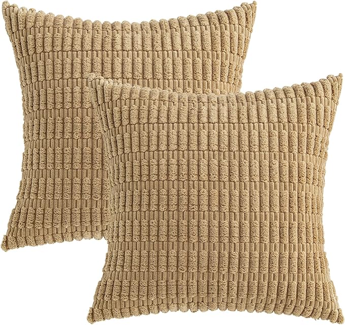 MIULEE Pack of 2 Corduroy Decorative Throw Pillow Covers 24x24 Inch Soft Boho - Image 6