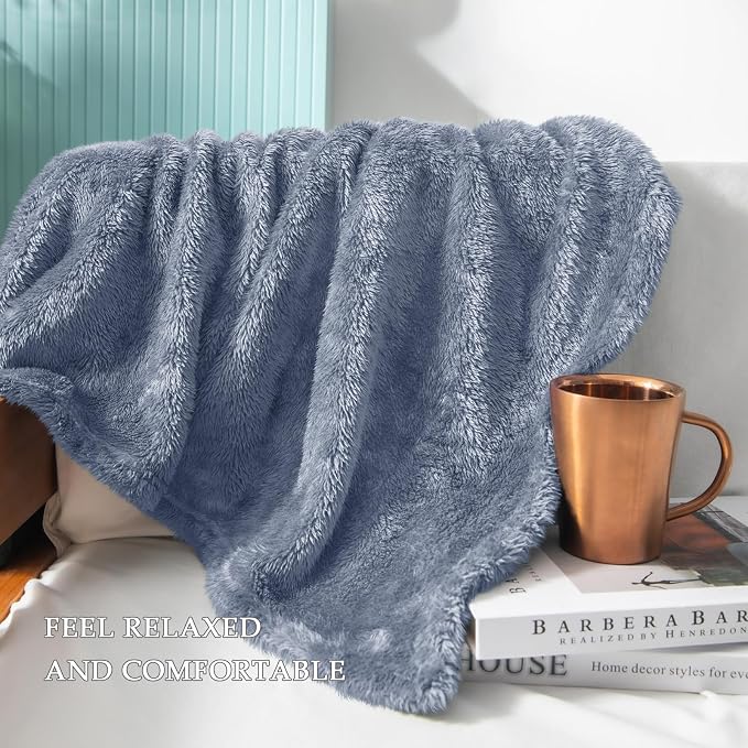 Exclusivo Mezcla Plush Fuzzy Fleece Bed Blanket Twin Size, Super Soft, Fluffy - Image 6