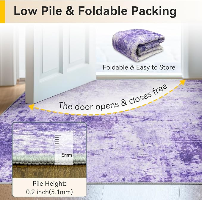 Washable Area Rugs 6'x8' Non-Slip Modern Abstract Soft - Image 6