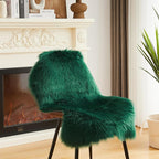 AMTOVO Faux Fur Rug, Dark Green Small Area Rug, Fluffy Sheepskin Rug, Fuzzy - Image 4