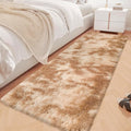 Super Soft Fluffy Living Room Area Rugs 2x6 ft Tie-Dyed Beige Shaggy Furry by JiaoBaba