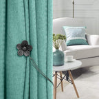 Lewondr Vintage Magnetic Curtain Tieback, 1 Pair Resin Flower Curtain Drapery - Image 7