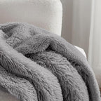 Bedsure GentleSoft Fuzzy Sherpa Faux Fur Twin Blanket Grey Cozy Gifts - Image 3