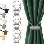 Hion Magnetic Curtain Tiebacks Grey 6 Pack, Curtain Tiebacks Buckles Holdbacks by Hion