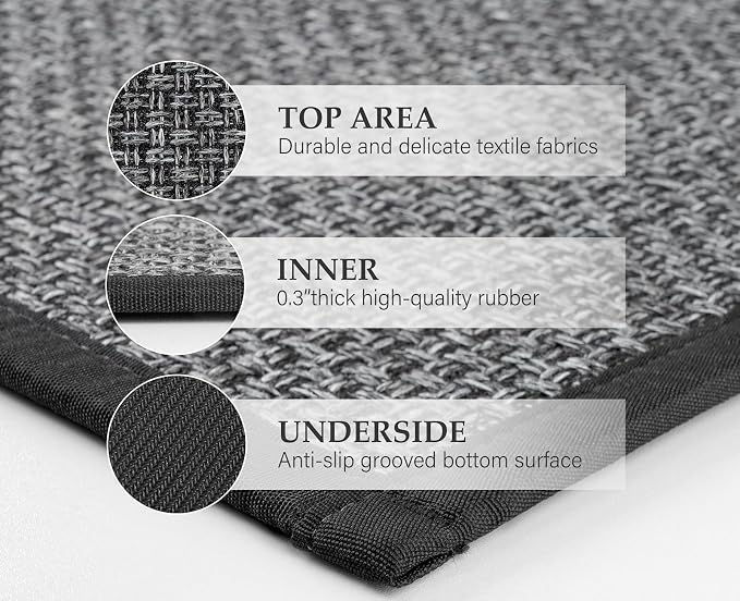 eqivei Kitchen Rugs Non Skid Washable Set of 2 PCS, Absorbent Runner Rugs - Image 5