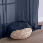 OWENIE Extra Long Navy Blue Sheer Curtains 96 Inches Long 2 Panels Set - Image 8