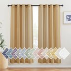 NICETOWN Linen Blend Flax Sheer Window Curtains & Drapes, Grommet Semi Sheer by NICETOWN