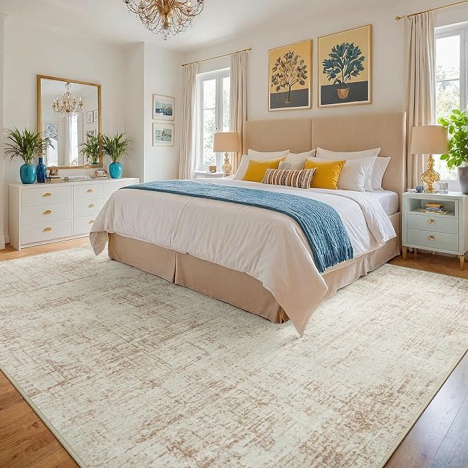 6x9 Area Rugs for Living Room Washable Rug: Anti-Skid Abstract Modern Living - Image 2