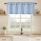 OVZME Valance for Windows, Light Filtering Faux Linen Textured Small Kitchen by OVZME