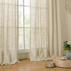 LAMIT Light Filtering Linen Curtains 84 inches Long - Image 9