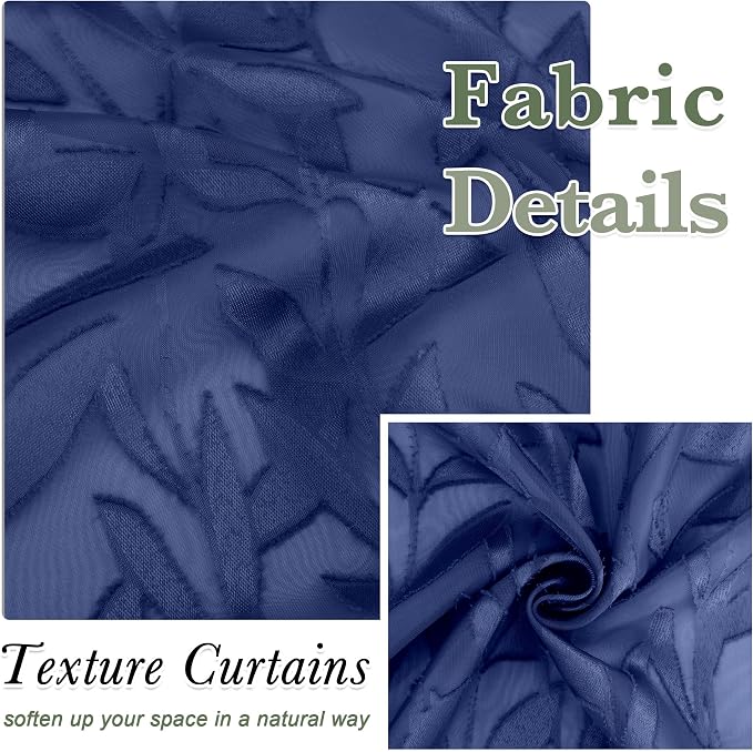 Lecloud Leia Dusty Blue Sheer Curtains 72 Inch Length 2 Panels, Airy & - Image 9