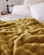 Ultra Soft Cozy Faux Fur Throw Blanket, Fuzzy Plush Thick Bubble Blanket - Image 8