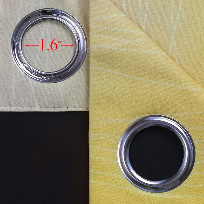 Estelar Textiler Yellow and Gray Blackout Curtains 96 Inches Long, Ombre - Image 7