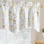 NICETOWN White Blackout Floral Kitchen Valances - Image 2