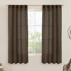 LAMIT Linen Curtains 63 Inch Length 2 Panels, Light Filtering Panels Back Tab by LAMIT