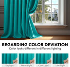 Deconovo Blackout Curtains, Thermal Insulated, W42 x L95 2 Panels, Back Tab - Image 6