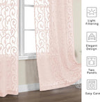 OWENIE Furman Sheer Curtains 54 Inch Length 2 Panels Set, Airy Jacquard Clip - Image 7