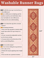 SERISSA Runner Rug for Hallways, Extra Long Boho Rug Ultra Soft Vintage Red - Image 6