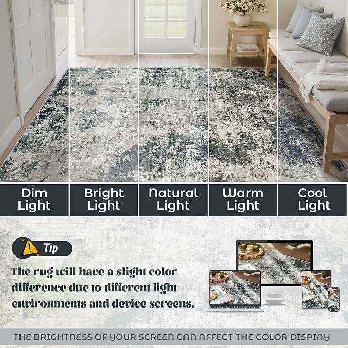XLUEZ 5x7 Area Rugs for Living Room, Washable Modern Abstract Large Area Rug - Image 8