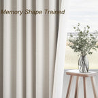 Topfinel 94 Inches Long Custom Ceiling Cream White Blackout Beige Curtains - Image 4