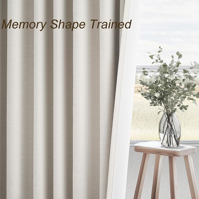 Topfinel Extra Long Total Blackout Linen Curtains 108 Inches Long - Image 4