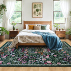 10x12 Area Rugs for Living Room: Floral Washable Rug Vintage Large Soft Boho - Image 3