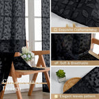 Chyhomenyc Black Sheer Curtains 63 Inch Length 2 Panels Set, Light Filtering - Image 6
