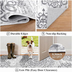 HEBE Hallway Runner Rug 2'x6' Washable Vintage Kitchen Rugs Non Slip Laundry - Image 3